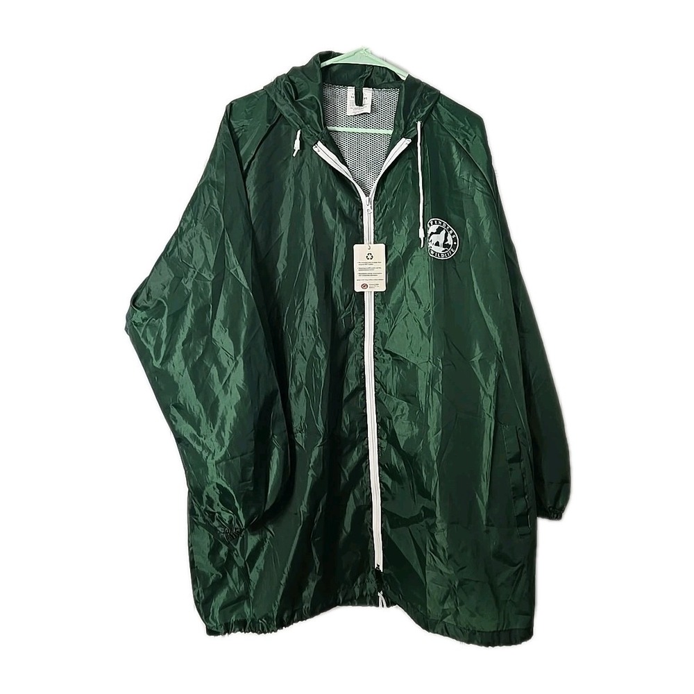 Defenders of Wildlife Green OSFM Unisex Recycle Rain Windbreaker Lightweight New